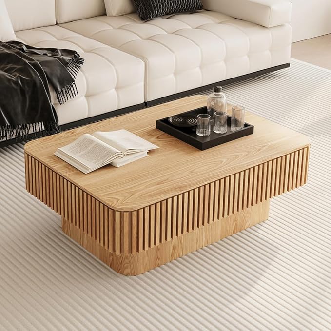 Rectangle Lift Top Coffee Table for Living Room Smart Coffee Tables with Lifting Top Modern Coffee Table with Storage for Apartment Office 38.6" Oak
