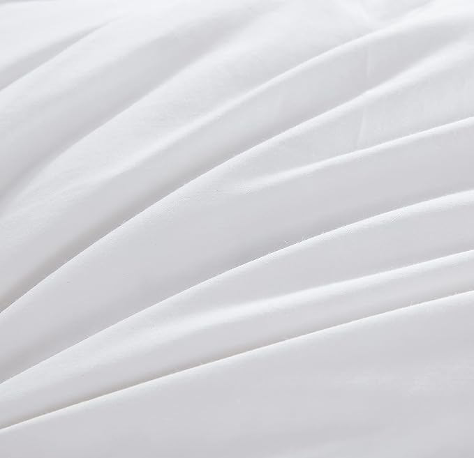 HOMBYS 108x98 California King Feather and Down Comforter, Pinch Pleat Oversized King Duvet Insert with Downproof Cotton Cover, Fluffy Cal King Comforter