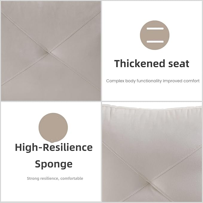 FONTOI L Shaped Sectional Couch Sofa, Modern Couches for Living Room, Comfy 4 Seat Modular Sectional Sofa with Ottoman Storage for Bedroom Apartment, White