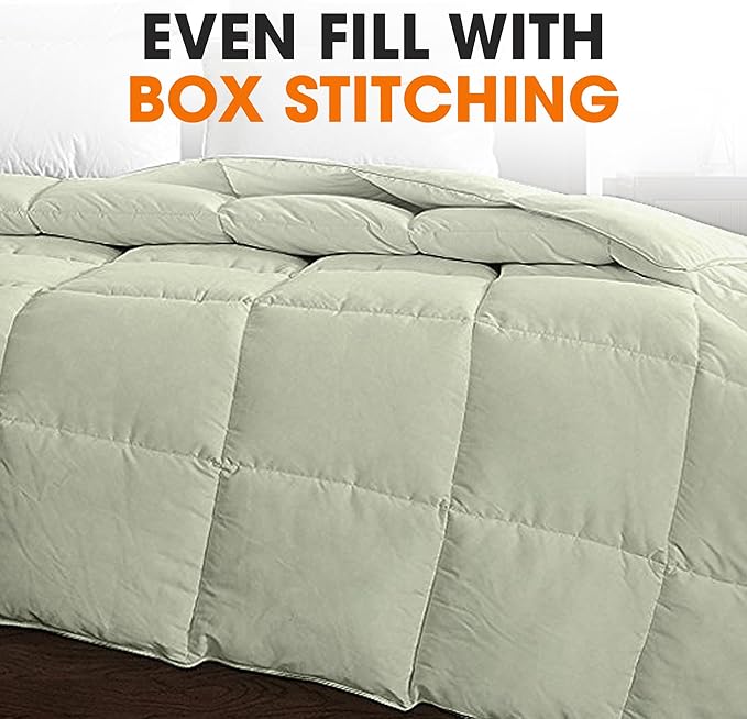 Cheer Collection Down Alternative Comforter - Ultra-Soft & Cozy Twin Size Duvet Insert, Lightweight Down Comforter for All-Season Warmth, Plush Bedding Twin Comforter, Sage Green