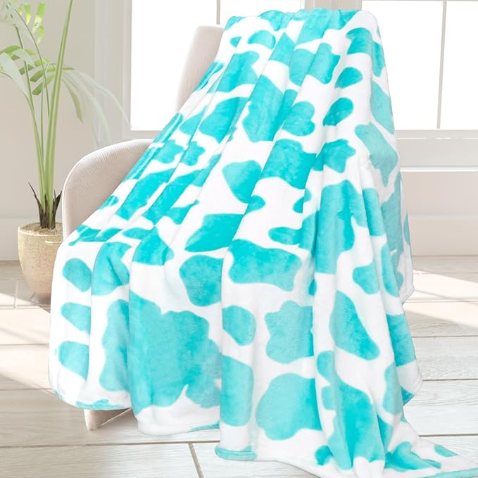 HSEEC Blue Throw Blanket for Bed - Lightweight Soft Fleece Blanket Throws for Couch, Fuzzy Cozy Bedding Decor for Girls Bedroom, Living Rome, All Seasons - Light Teal Blue Gifts for Women 60" x 80"