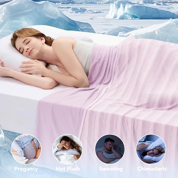 GOHERO Cooling Blanket for Couples- 60"x90" Summer Cooling Throw Blanket for Hot Sleepers Arc-Chill Q-Max >0.45 Cool Fiber, Keeps Cool for Night Sweats, Soft Lightweight Sofa Blankets for Kid Adults