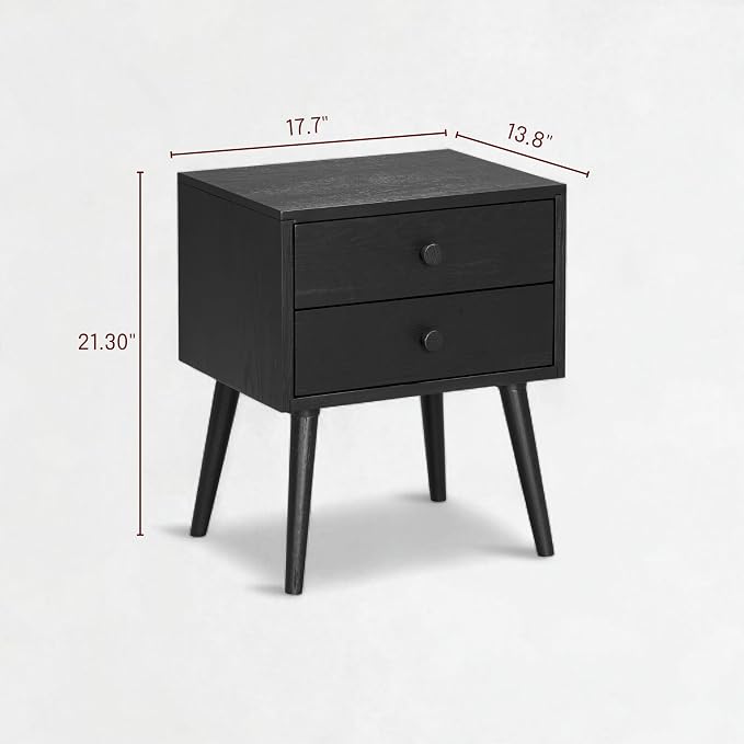NTC Lux Nightstand with 2 Drawers, Featuring Adaptable Design, 150 lbs Load Capacity, Water-Resistant, Elevate Your Space, Easy Assembly - Burnt Black - Image 2