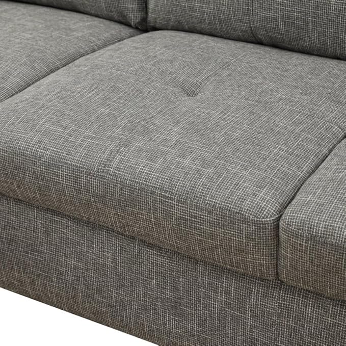 NicBex Modular L-Shaped Sectional Couches, 3-Piece Convertible Couch with Storage Ottoman, 4-Seat Comfy Sofa with Chaise for Living Room & Apartment, Grey