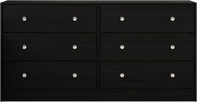 HOME DESIGN Altoona 3-Piece Bedroom Set with Dresser and Two Nightstands, Black