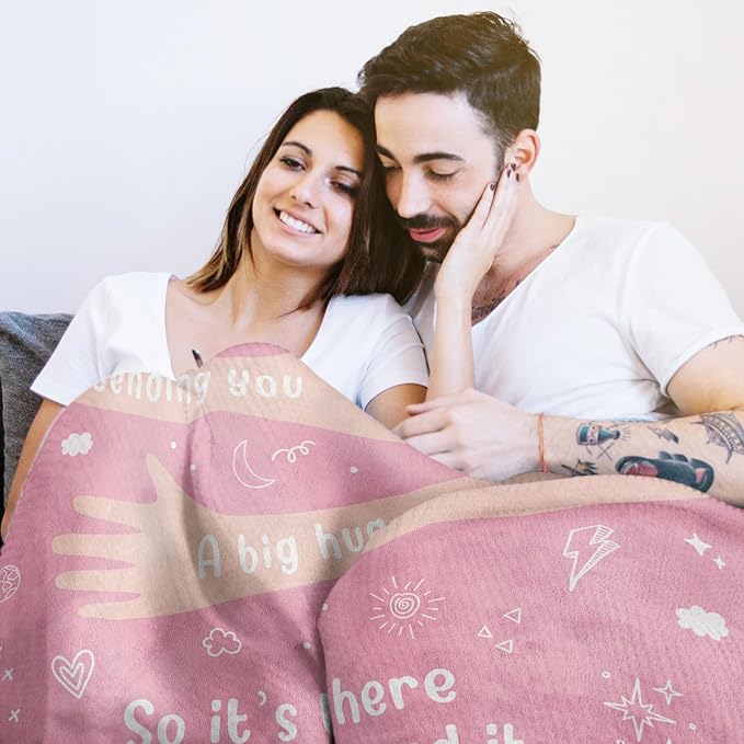 Afterprints Get Well Gifts for Women, Hug/Healing Blanket, Thinking of You/Breast Cancer/Sympathy/After Surgery Gifts for Friends, Sister, Coworkers, Soft Throw Blankets 60'' x 80''