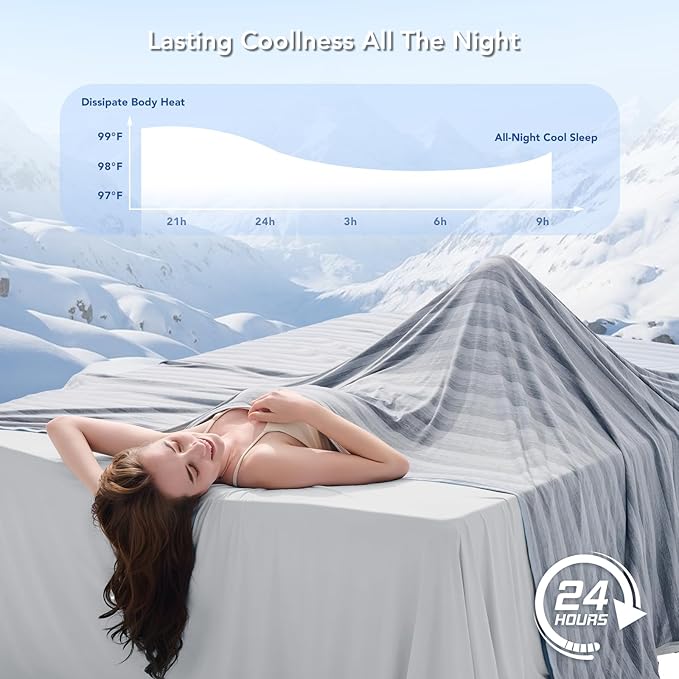 GOHERO Cooling Blanket King Size- 100"x90" Summer Cooling Throw Blanket for Hot Sleepers Arc-Chill Q-Max >0.45 Cool Fiber, Keeps Cool for Night Sweats, Soft Lightweight Sofa Blankets for Kid Adults