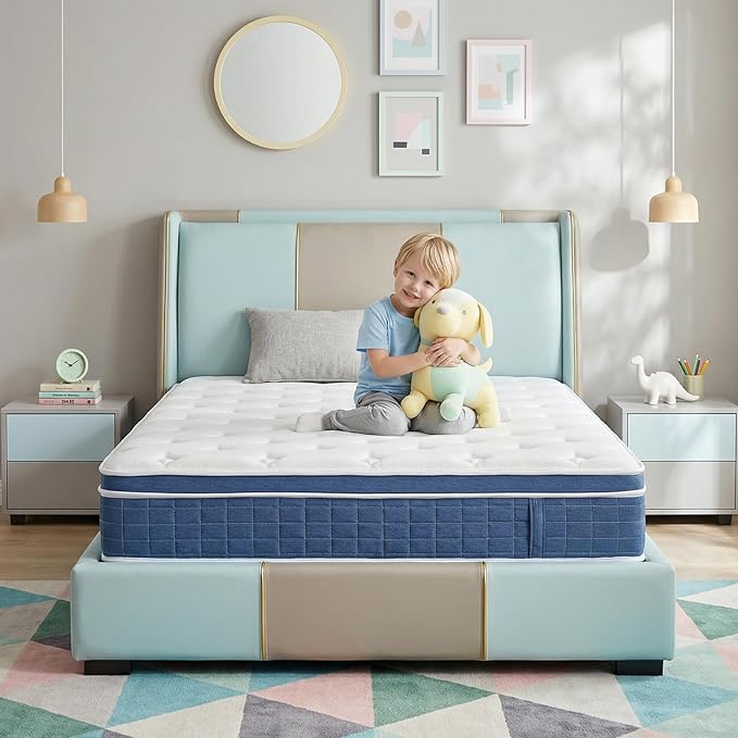 Twin Size Mattress - 14 Inch Twin Mattress- Hybrid Memory Foam Mattress,Pressure Relief, Cooling Breathable Cover, CertiPUR-US Certified, Bed-in-a-Box