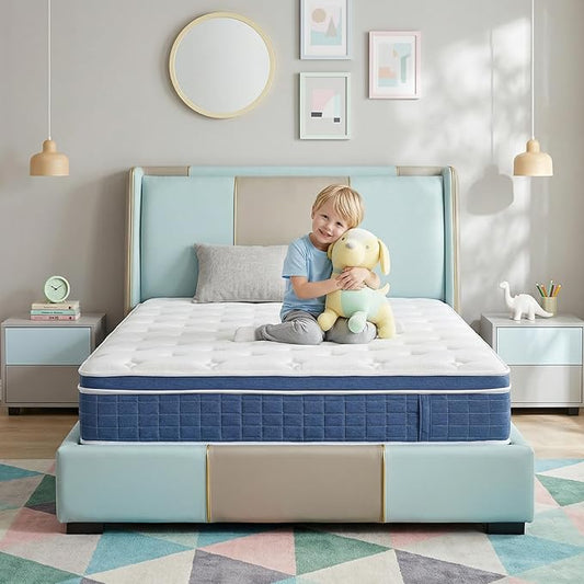 Twin Size Mattress - 14 Inch Twin Mattress- Hybrid Memory Foam Mattress,Pressure Relief, Cooling Breathable Cover, CertiPUR-US Certified, Bed-in-a-Box
