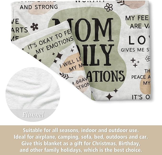 BaubleDazz First Mothers Day New Mom Gifts Blanket, Mama Daily Affirmations, Postpartum Pregnancy Gift for First Time Moms, Mommy to Be, Mama, New Mom Essentials, Birthday Gifts for Moms(50" x 60")