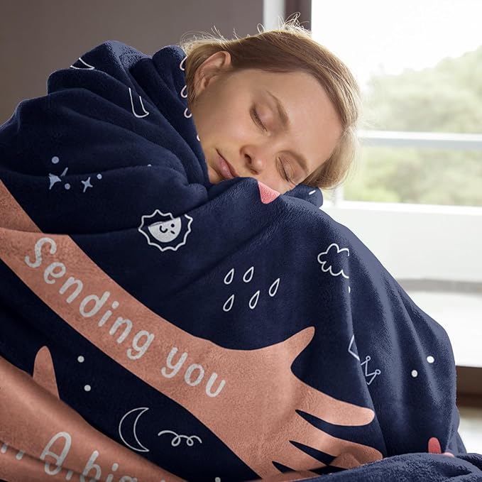 Afterprints Get Well Gifts for Women Men, Hug/Healing Blanket, Thinking of You/Cancer Care/Sympathy/After Surgery Gifts for Friends, Sister, Coworkers, Soft Throw Blankets 60'' x 80''