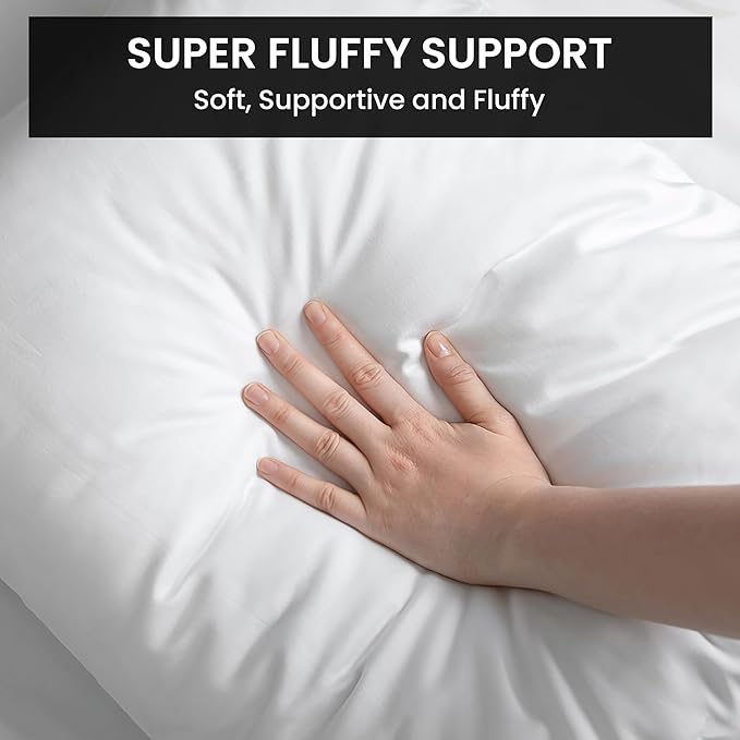 Foamily Throw Pillow Insert 18x18 (Set of 4) Premium Decorative Pillows for Couch, Bed & Living Room, Soft Fluffy Throw Pillows for Couch, Pillow Inserts for Home Decor