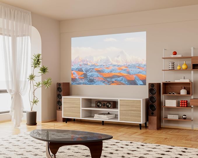 YESHOMY Modern TV Stand for 65 Inch TV, 58" Classic Entertainment Center with Storage Cabinets, Media Console for Living Room & Apartment, Minimalist Retro TV Cabinet, Bright White - Image 6