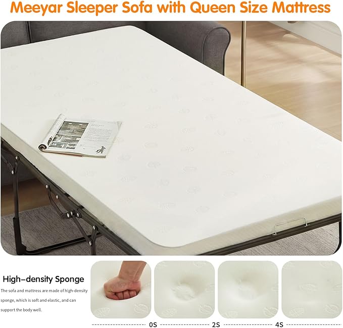 57" Pull Out Sofa Bed with Mattress, Convertible Sofa Bed Loveseat, Twin Sleeper Sofa Couch with Pocketed Coil Seating, Upholstered Fabric Sofa Bed for Small Spaces,Grey | sofa bed, futon sofa bed, sofa bed couch, Sleeper Sofa, pull out sofa bed