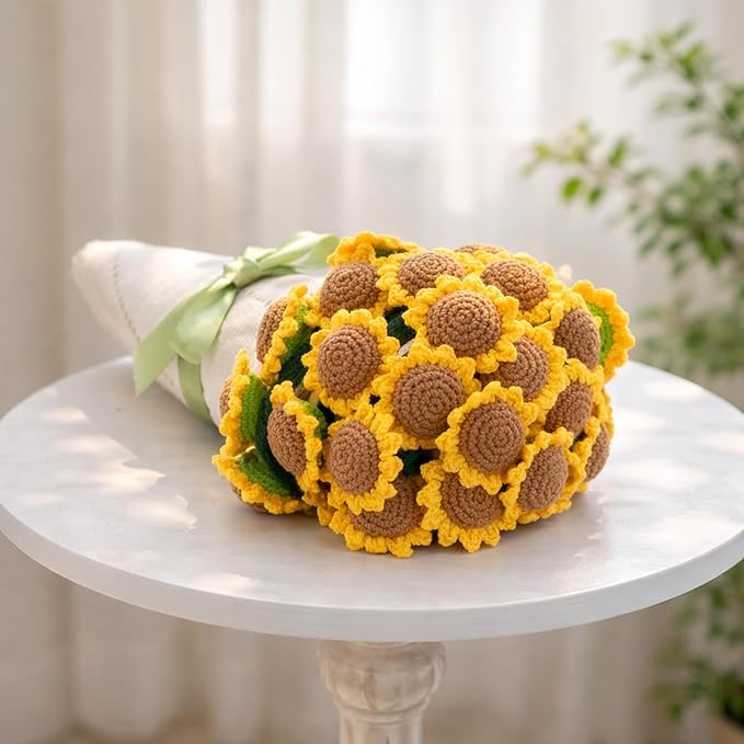 Get Well Gifts for Women, Sunflower Flower Bouquet Blanket Gift Basket, Encouraging Care Package for Her, Thank You & Thinking of You Gifts, Cozy Throw with Mug Candle Socks (Sunflower Bloom)