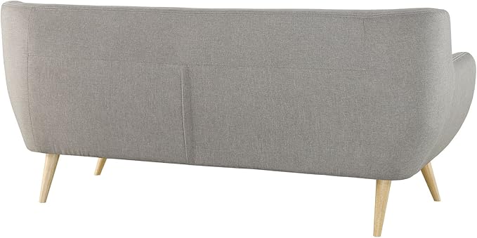Modway Remark Mid-Century Modern Sofa With Upholstered Fabric In Light Gray
