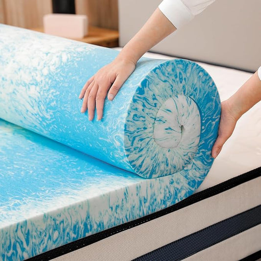 2 Inch Gel Memory Foam Mattress Topper, Queen Size Cooling Bed Topper for Back Pain & Pressure Relief