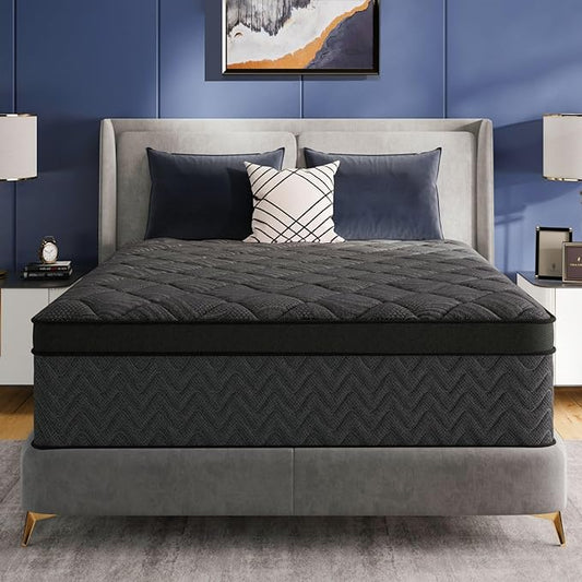 Twin Size Mattress, 12 Inch Luxury Hybrid Twin Mattress in a Box, Medium Firm Mattresses with Cooling Gel Memory Foam & Pocket Springs, Double Additional Support, 365-Night Trial