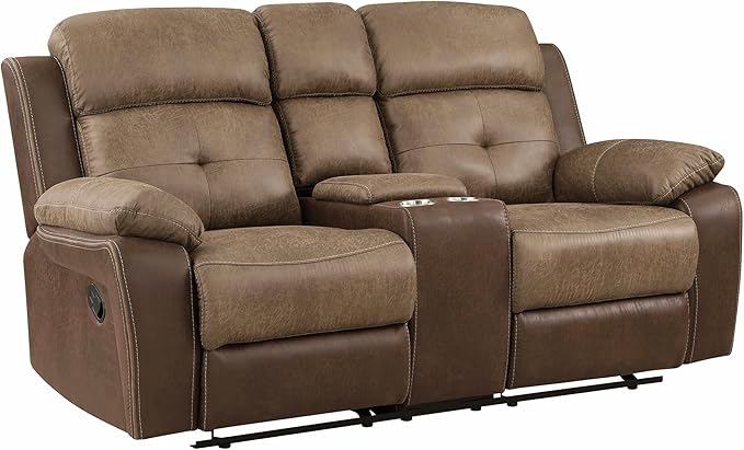 Lexicon Marianna 2-Piece Reclining Living Room Sofa Set, Brown