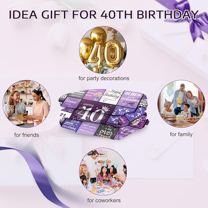 40th Birthday Gifts for Women, 40th Birthday Decorations for Women, 40 Year Old Gift for Woman, Turning 40-40 Year Old Bday Blanket 60"X50"