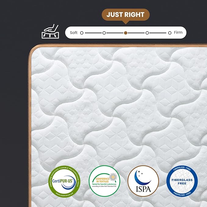 Twin Size 10 Inch Hotel Hybrid Single Mattress in a Box, Individual Pocket Springs, Motion Isolation, Extra Hip/Shoulder/Lumbar Support, Fiberglass-Free, Ergonomic Zones, 365-Night Trial, CertiPUR-US