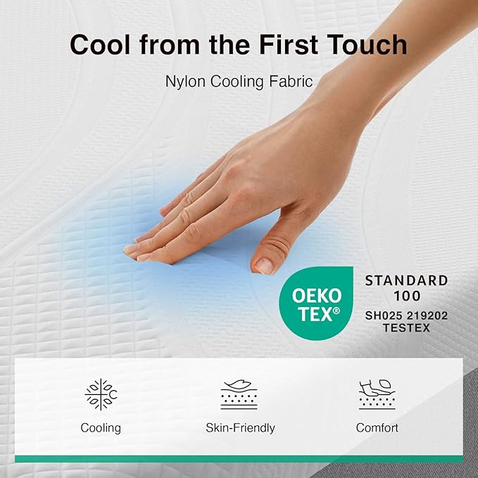 Novilla 12 Inch Twin Mattress for Kids, Gel-Infused Bliss Cooling Memory Foam Mattress Twin in a Box with Cool-Touch Nylon Cover, Pressure Relief & Body Support with CertiPUR-US Certified Foam