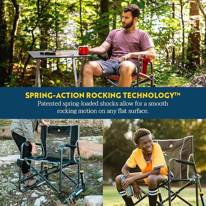 GCI Outdoor Freestyle Rocker Camping Chair | Portable Folding Rocking Chair with Solid, Durable Armrests, Drink Holder & Comfortable Backrest — Cinnamon - Image 4