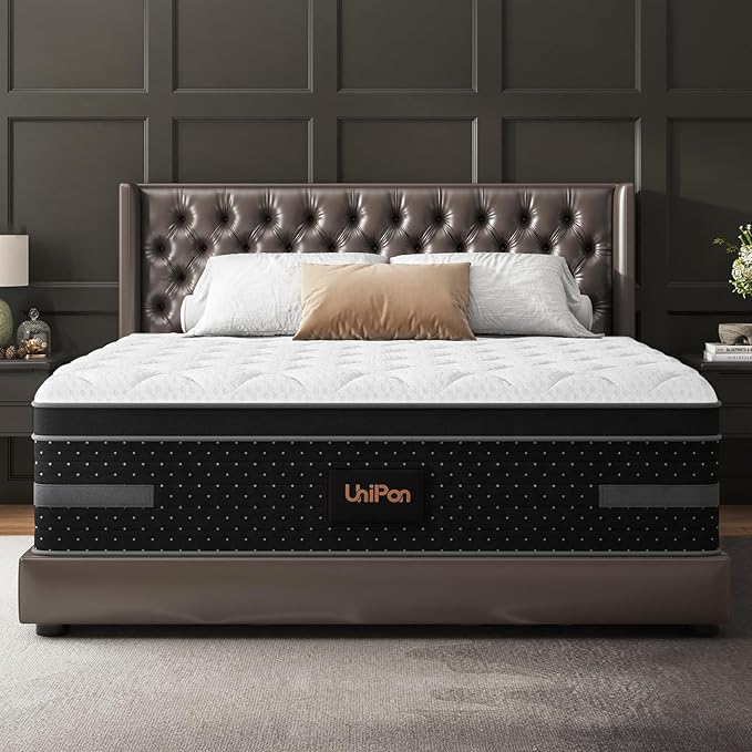 Extra Firm King Size Mattress, 14 Inch Hybrid Mattresses Hotel Collection with Back & Hip Support, Deep Sleep Comfort, Zoned Support, Fiberglass-Free & CertiPUR-US Certified, 365-Night Trial