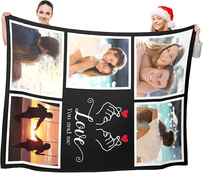 Printwoo Custom Blankets with Photos, Personalized Photo Blankets Using My Own Photo, Personalized Gifts for Boyfriends Girlfriends Dad Mom