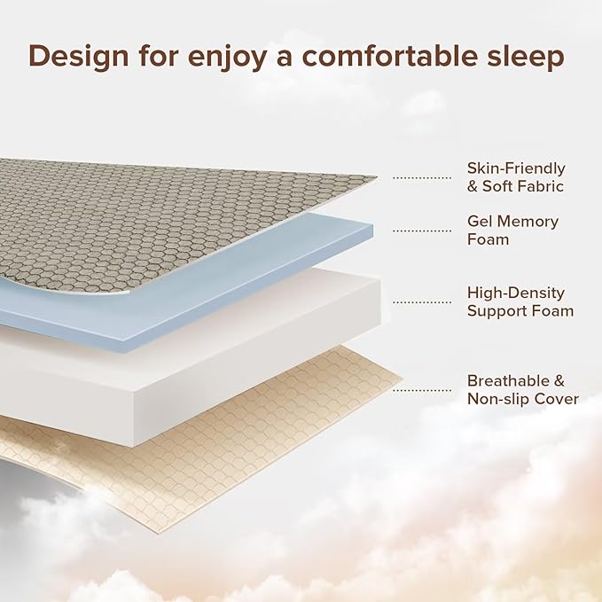 ROXGOX Memory Foam Trifold Mattress, Queen Portable Floor Bed 6 Inch, Foldable Mat with Washable Cover, Handle & Non-Slip Bottom, for RV, Travel, Camping, Yoga, 78"x58"x6", Grey