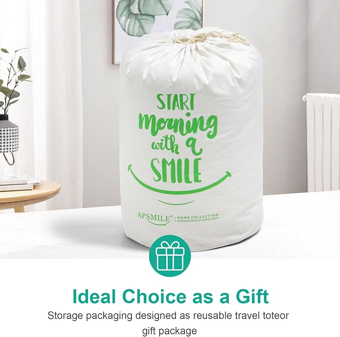 APSMILE All Season Down Feather Fibers Comforter Oversized King Size - Ultra-Soft High Fill-Power Hotel Collection Duvet Insert, Cloud Fluffy Medium Warm Quilt Comforter(120x98, White)