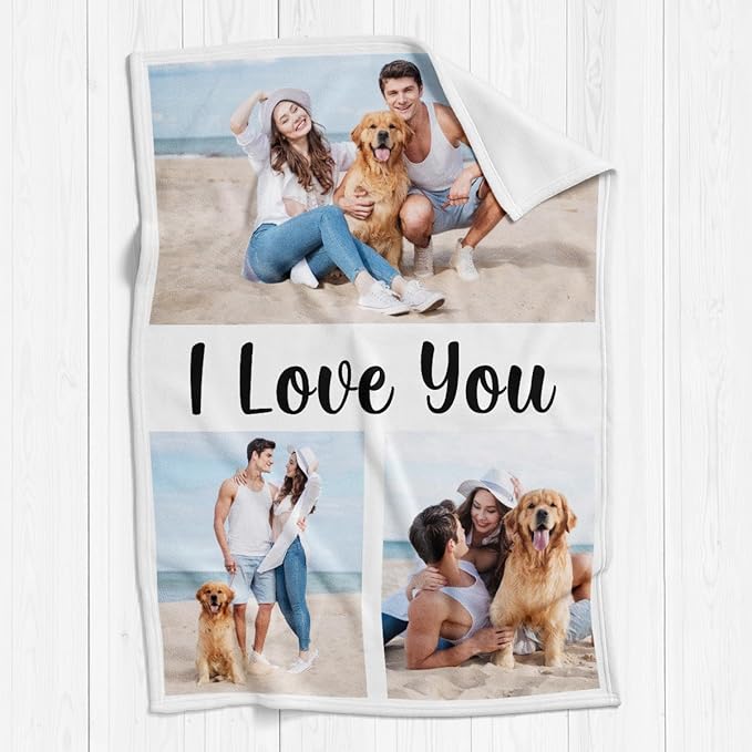 inkArts Personalized Photo Blankets, Customized Blankets with Pictures, Fleece Throw Blanket, 30x40 inches, Lightweight, Durable, Machine Wash, Unisex, Christmas Theme