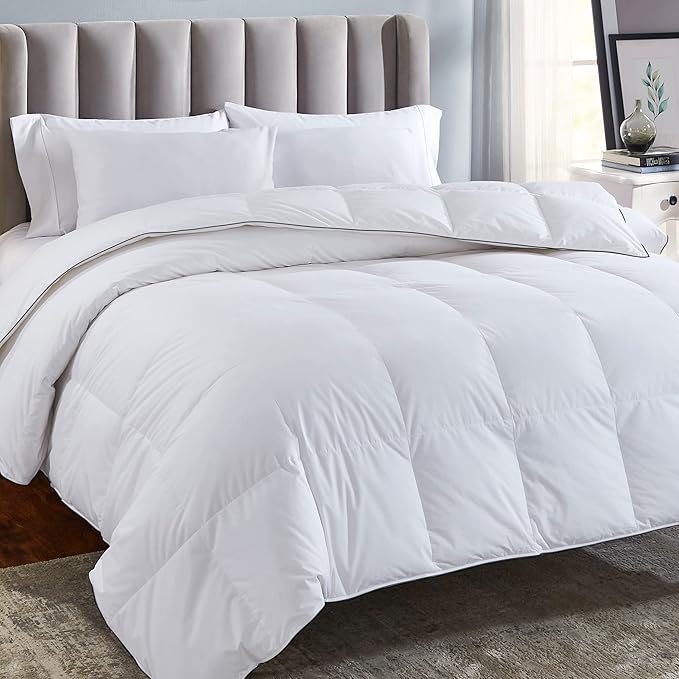 California Design Den Luxury Twin/Twin XL Down Alternative Comforter - Cozy Down Alternative Duvet Insert, Quilted Extra Fluffy, Soft, and Cooling, Machine Washable with Corner Tabs - White