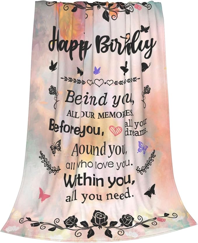 COMFAR Happy Birthday Gifts for Her, Unique Women's Birthday Decorations - Cool Friendship Gifts 40"x 50"