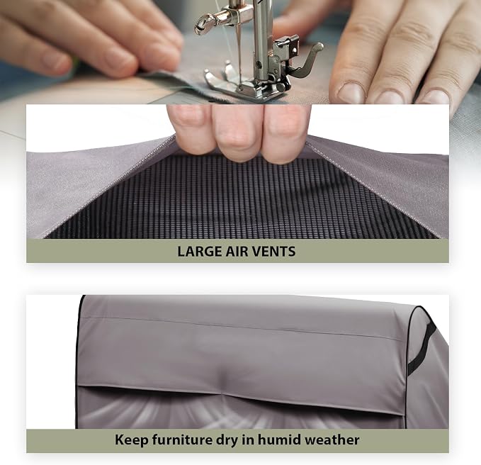 KylinLucky Outdoor Furniture Covers Waterproof, 3-Seater Patio Sofa Cover Fits up to 62W x 38D x 35H inches - Image 7