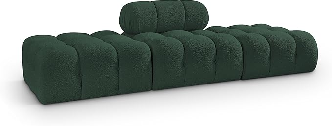 Meridian Furniture 611Green-S102C Ames Collection Modern | Contemporary Modular Sectional with Rich Green Boucle Fabric, Modular to Create Infinite Configurations, 102" W x 34" D x 28" H, Green