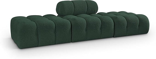 Meridian Furniture 611Green-S102C Ames Collection Modern | Contemporary Modular Sectional with Rich Green Boucle Fabric, Modular to Create Infinite Configurations, 102" W x 34" D x 28" H, Green