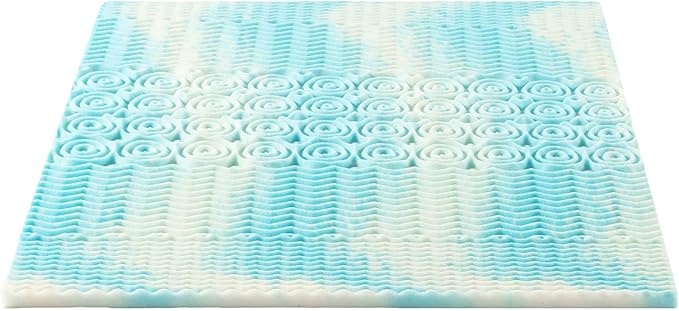 Best Price Mattress 3 Inch 5-Zone Swirl Gel Aerobreeze Foam Mattress Topper, CertiPUR-US Certified, Dorm Essentials, Queen