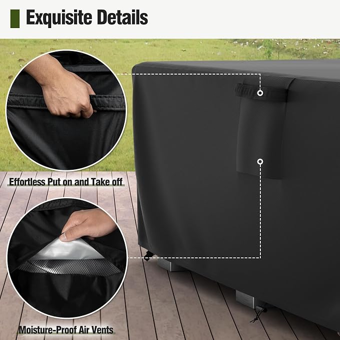 MR.COVER Patio Furniture Cover, Outdoor Sectional Sofa Set Cover Water Resistant General Purpose Rectangular 600D Heavy Duty Patio Table protection Size 108L x 82W x 28H inch - Image 5