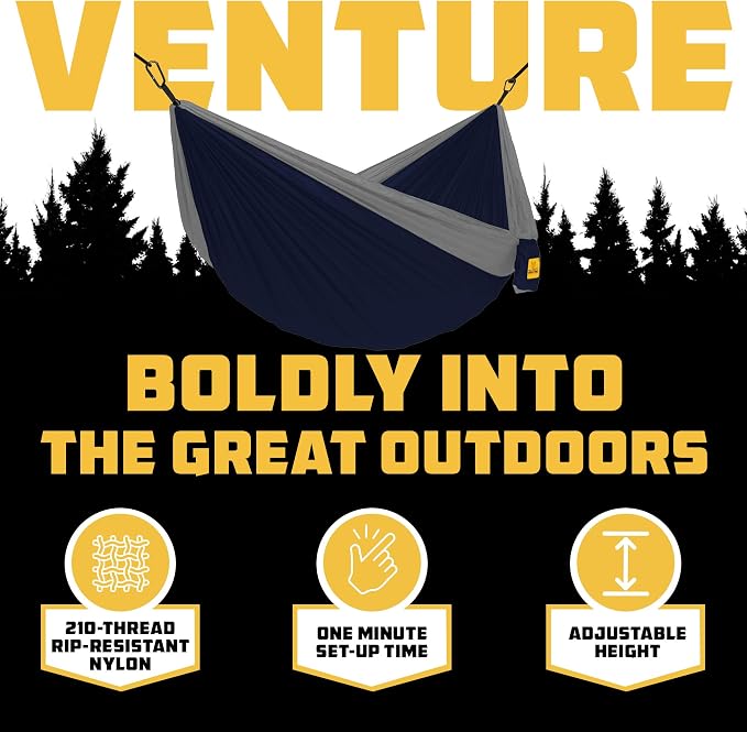 Wise Owl Outfitters Camping Hammock – 500lbs Portable Hammock with Tree Straps - Travel, Backpacking, Hiking, Outdoors Camping Gear - Single or Double - Image 3