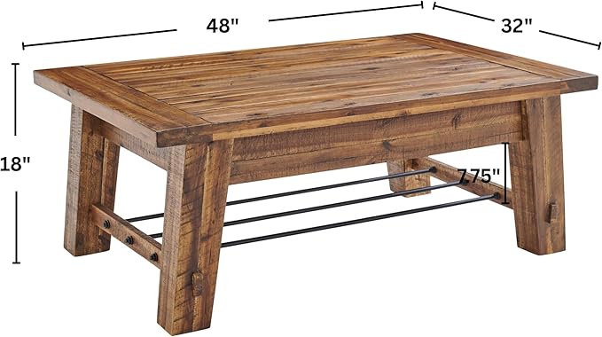 Alaterre Furniture Durango 48L Industrial Wood offee Table