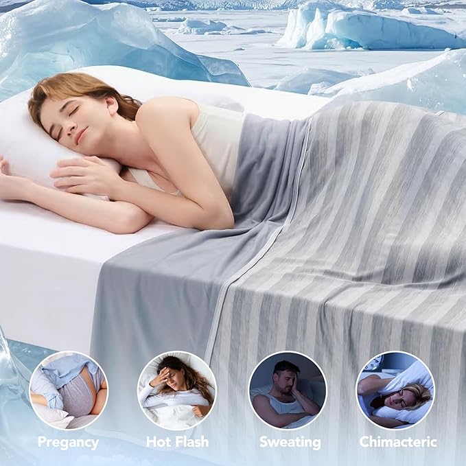 GOHERO Cooling Blanket for Couples- 60"x90" Summer Cooling Throw Blanket for Hot Sleepers Arc-Chill Q-Max >0.45 Cool Fiber, Keeps Cool for Night Sweats, Soft Lightweight Sofa Blankets for Kid Adults