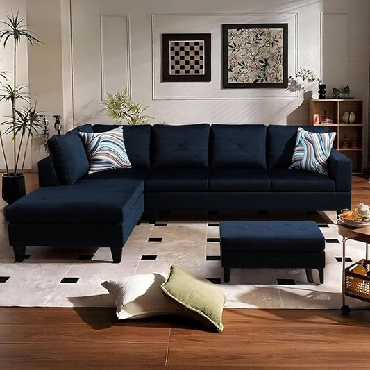 FONTOI L Shaped Sectional Couch with Otttoman, 97" Sectional Sofa for Living Room Modular Couches for Bedroom, Apartments