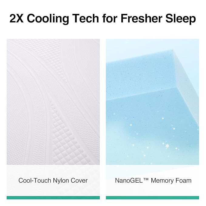 Novilla Bliss Cooling Full Mattress, 10 Inch Gel-Infused Full Memory Foam Mattress in a Box with Cool-Touch Nylon Cover, Motion Isolation & Ergonomic Support with CertiPUR-US Certified Foam