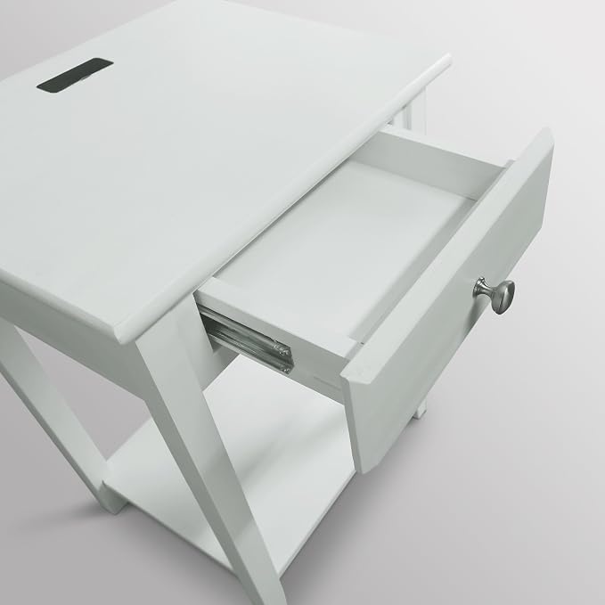 Casual Home Owl White Night Stand with USB Port , 17.5 in x 14.25 in x 24.5 in (W x L x H) - Image 10