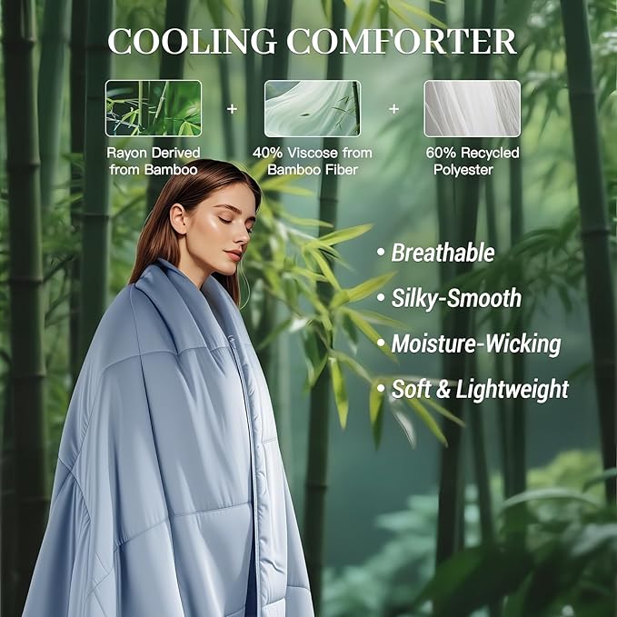 NEXHOME PRO 100% Viscose from Bamboo Comforter King Size - Ultra-Soft, Breathable, Lightweight All-Season & Summer Duvet Insert, Natural Temperature Regulating for Cooling Sleep