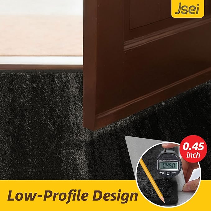 JSEI Dirt Trapper Door Mat 32"x48", Non-Slip Doormats Washable Entryway Mat, Welcome Floor Mat Absorbent Low Profile Dog Door Mats for Front Back Door, Wet Shoes & Paws, Dark Gray - Image 6