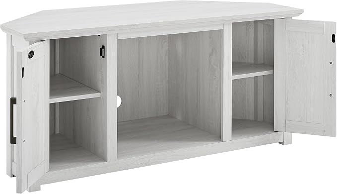 Crosley Furniture Camden TV Stand for 50+ inch TVs, Entertainment Center with Adjustable Storage Shelves, Whitewash - Image 4