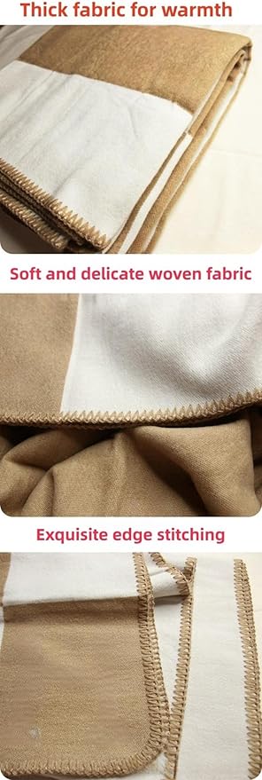 Fcteap h Blanket Soft Throw Blanket Faux Fleece Cashmere Plaid Warm Shawl Thick Knitted Plush Cozy Comfy for Women Throw Blanket for Sofa Couch Bed Queen King Size 55x66 in (Light Grey)
