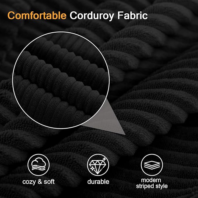 MeMoreCool Boneless Folding Sofa Bed Queen – Corduroy Convertible Futon Couch, 2-in-1 Floor Sleeper with Foam Support, Detachable Pillow & Washable Cover for Living Room, Guest Room, Apartment